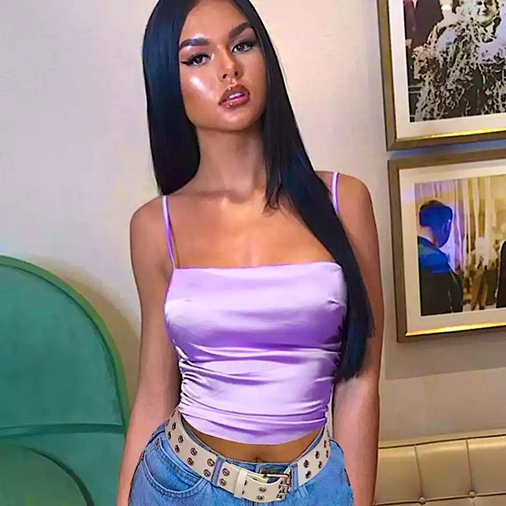 Lavender silky tank top